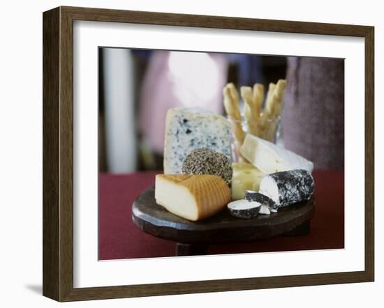 Various Types of Cheese with Cheese Straws-Alena Hrbkova-Framed Photographic Print