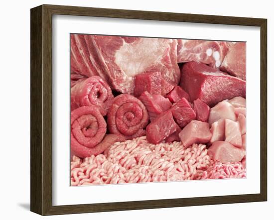 Various Types of Meat, Full-Frame-Karl Newedel-Framed Photographic Print