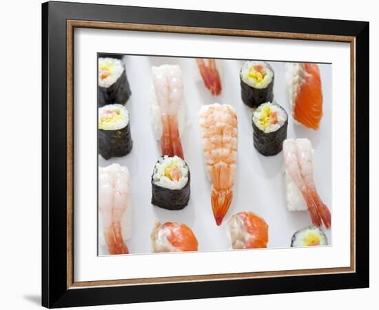 Various Types of Nigiri and Maki Sushi-Martina Schindler-Framed Photographic Print