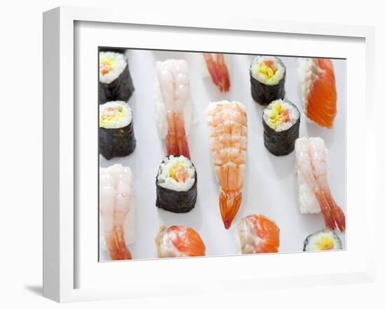 Various Types of Nigiri and Maki Sushi-Martina Schindler-Framed Photographic Print