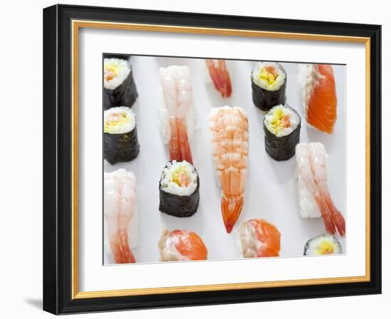 Various Types of Nigiri and Maki Sushi-Martina Schindler-Framed Photographic Print