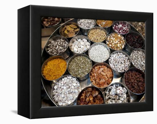 Various Types of Sonf, Mouth Freshener, Sonf Stall in Market, Kolkata, West Bengal, India-Annie Owen-Framed Premier Image Canvas