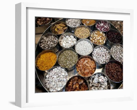 Various Types of Sonf, Mouth Freshener, Sonf Stall in Market, Kolkata, West Bengal, India-Annie Owen-Framed Photographic Print