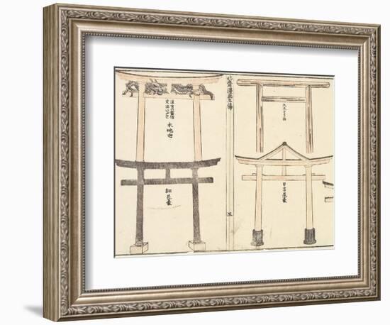 Various Types of Torii Arch, 1816-Katsushika Hokusai-Framed Giclee Print