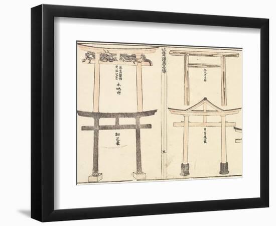 Various Types of Torii Arch, 1816-Katsushika Hokusai-Framed Giclee Print