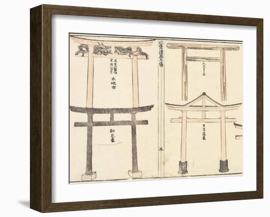 Various Types of Torii Arch, 1816-Katsushika Hokusai-Framed Giclee Print