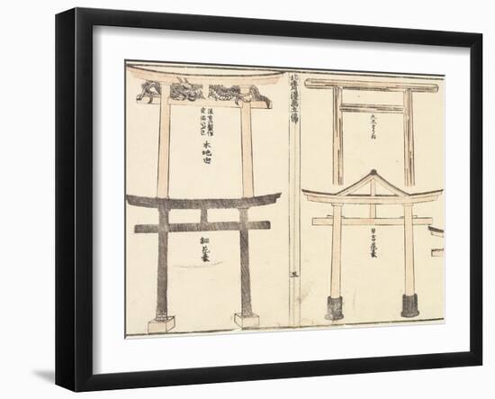 Various Types of Torii Arch, 1816-Katsushika Hokusai-Framed Giclee Print