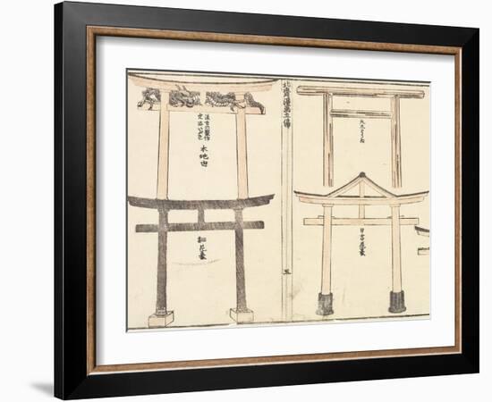 Various Types of Torii Arch, 1816-Katsushika Hokusai-Framed Giclee Print