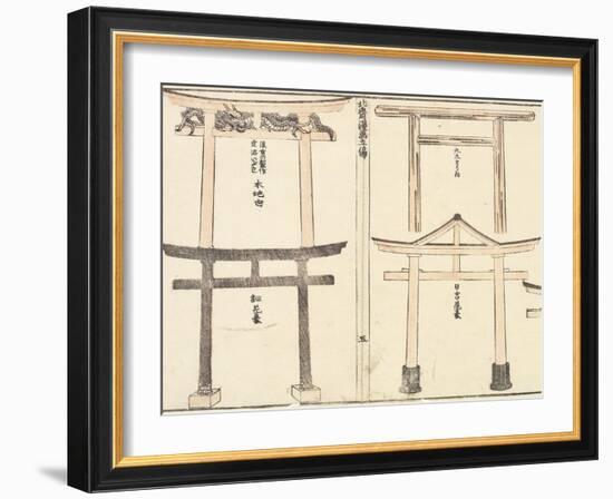 Various Types of Torii Arch, 1816-Katsushika Hokusai-Framed Giclee Print