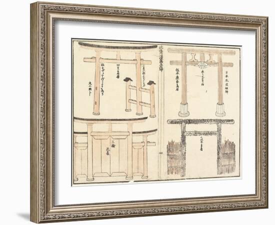 Various Types of Torii Arch, 1816-Katsushika Hokusai-Framed Giclee Print