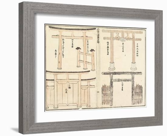 Various Types of Torii Arch, 1816-Katsushika Hokusai-Framed Giclee Print