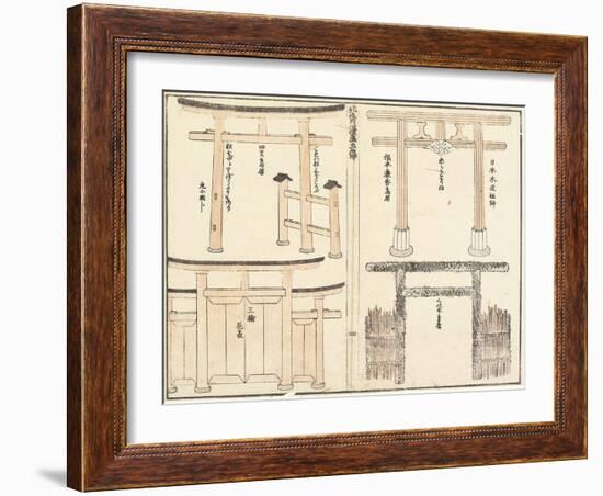 Various Types of Torii Arch, 1816-Katsushika Hokusai-Framed Giclee Print