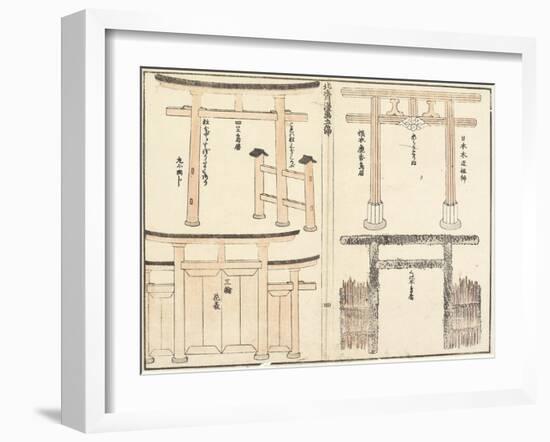 Various Types of Torii Arch, 1816-Katsushika Hokusai-Framed Giclee Print