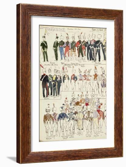 Various Uniforms of the Kingdom of Naples from 1814-null-Framed Giclee Print