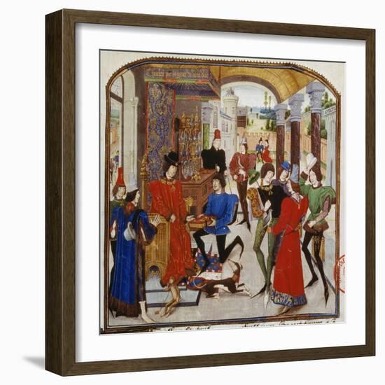 Vasce De Luce Presents Charles the Bold His Translation of 'The Deeds of Alexander the Great'-Loyset Liédet-Framed Giclee Print