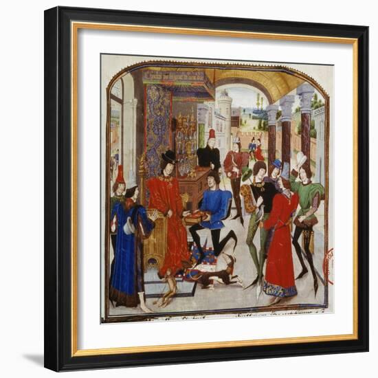 Vasce De Luce Presents Charles the Bold His Translation of 'The Deeds of Alexander the Great'-Loyset Liédet-Framed Giclee Print