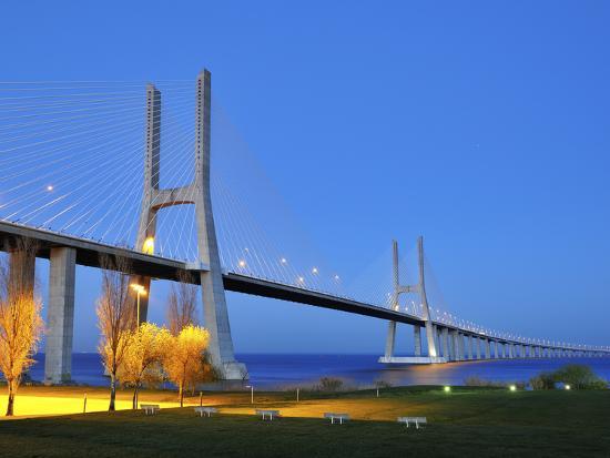 Vasco Da Gama Bridge And The Tagus River Lisbon Portugal Photographic Print By Mauricio Abreu Art Com
