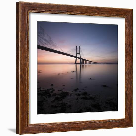 Vasco Da Gama Bridge over Rio Tejo (Tagus River) at Dawn, Lisbon, Portugal-Ben Pipe-Framed Photographic Print