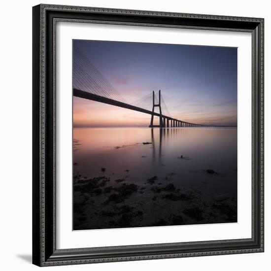 Vasco Da Gama Bridge over Rio Tejo (Tagus River) at Dawn, Lisbon, Portugal-Ben Pipe-Framed Photographic Print