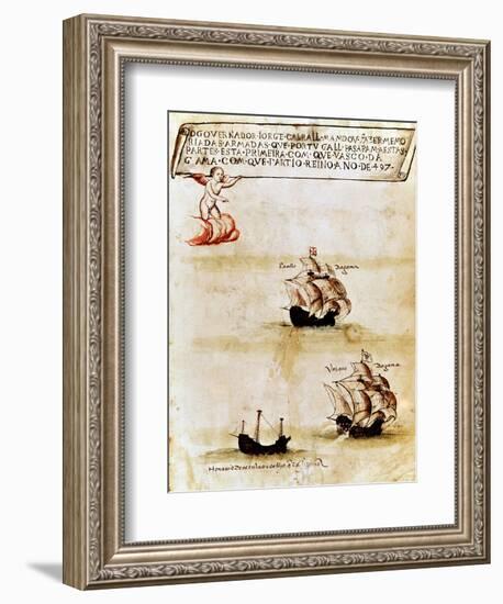 Vasco Da Gama's Fleet at Sea, 1497-null-Framed Giclee Print