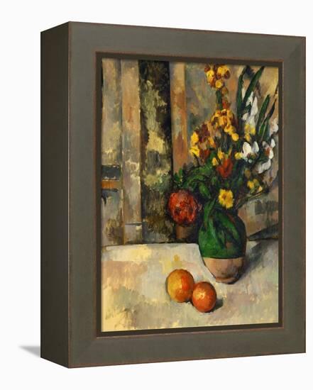 Vase and Apples-Paul Cézanne-Framed Premier Image Canvas