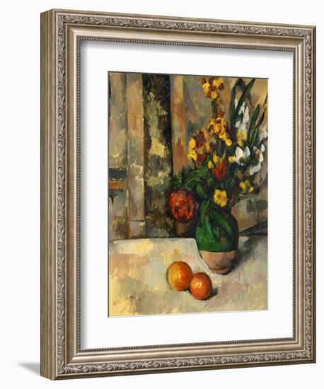 Vase and Apples-Paul Cézanne-Framed Giclee Print