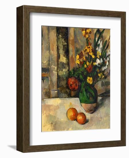 Vase and Apples-Paul Cézanne-Framed Giclee Print