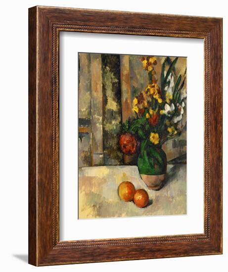 Vase and Apples-Paul Cézanne-Framed Giclee Print