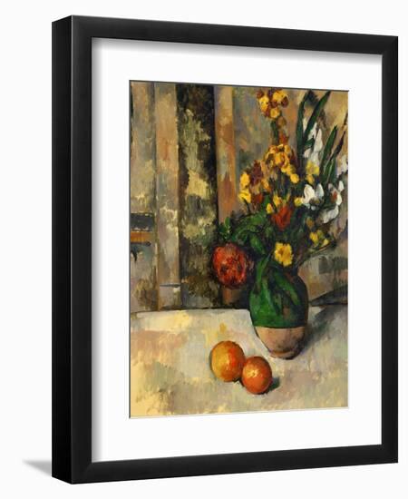 Vase and Apples-Paul Cézanne-Framed Giclee Print