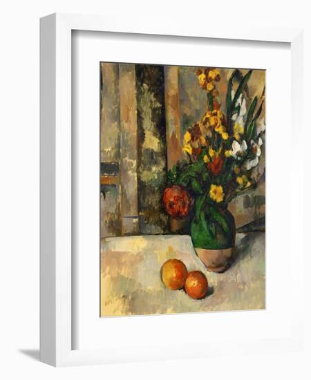 Vase and Apples-Paul Cézanne-Framed Giclee Print