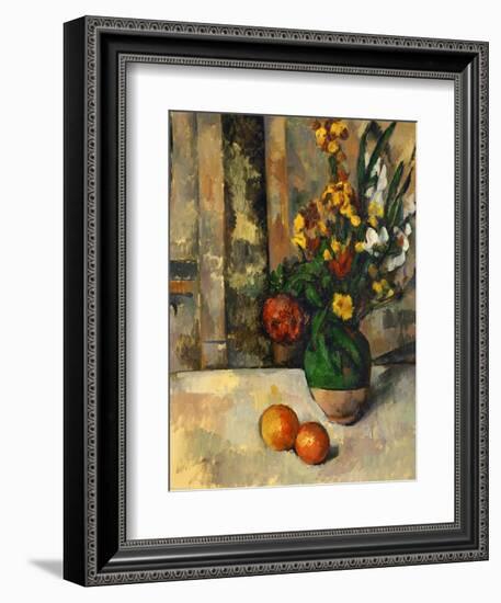 Vase and Apples-Paul Cézanne-Framed Giclee Print