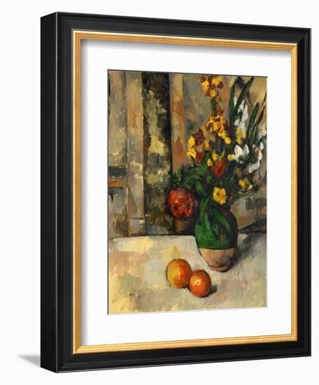 Vase and Apples-Paul Cézanne-Framed Giclee Print