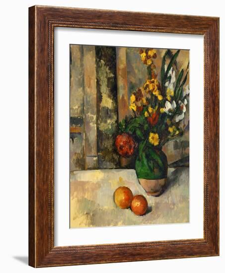 Vase and Apples-Paul Cézanne-Framed Giclee Print