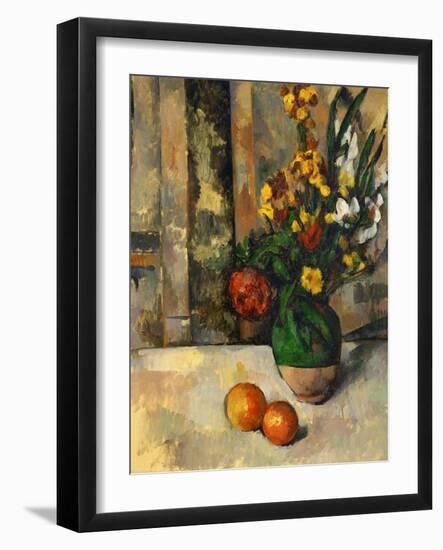 Vase and Apples-Paul Cézanne-Framed Giclee Print