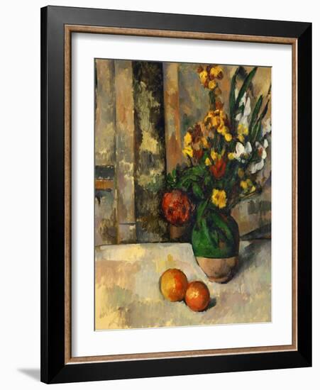 Vase and Apples-Paul Cézanne-Framed Giclee Print