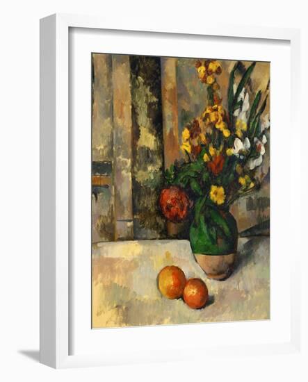 Vase and Apples-Paul Cézanne-Framed Giclee Print