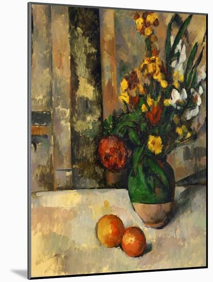 Vase and Apples-Paul Cézanne-Mounted Giclee Print