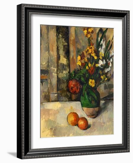 Vase and Apples-Paul Cézanne-Framed Giclee Print