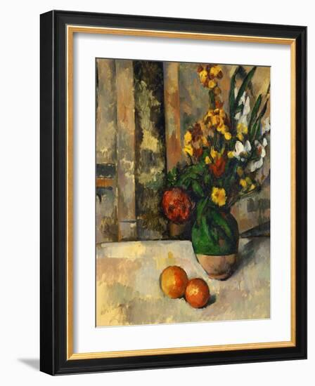 Vase and Apples-Paul Cézanne-Framed Giclee Print