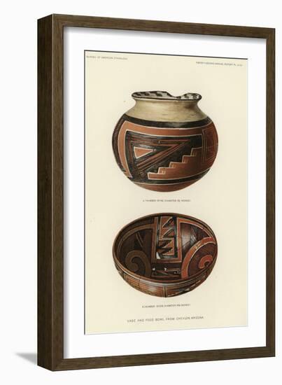 Vase and Food Bowl from Chevlon, Arizona-null-Framed Giclee Print