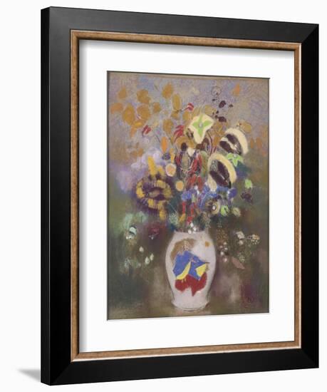 Vase Au Guerrier Japonais, 1905-1908-Odilon Redon-Framed Giclee Print