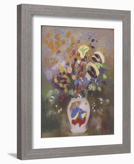 Vase Au Guerrier Japonais, 1905-1908-Odilon Redon-Framed Giclee Print