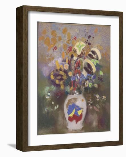 Vase Au Guerrier Japonais, 1905-1908-Odilon Redon-Framed Giclee Print