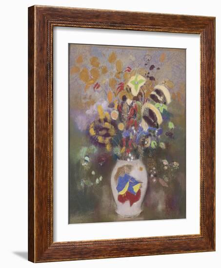 Vase Au Guerrier Japonais, 1905-1908-Odilon Redon-Framed Giclee Print