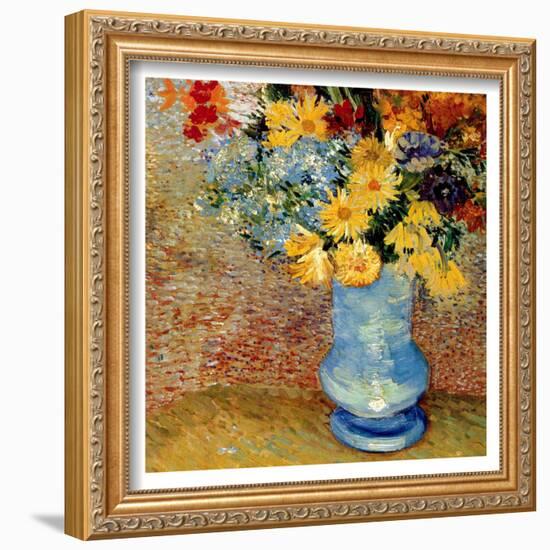 Vase Avec Bouquets De Fleurs Framed Art Print By Vincent Van Gogh Artcom