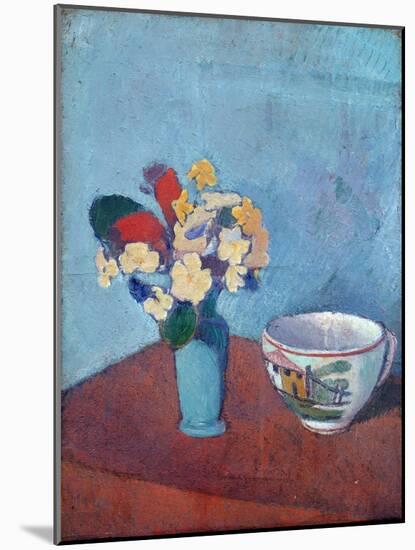 Vase Avec Fleurs Et Tasse - Peinture D'emile Bernard (1868-1941), Huile Sur Toile, 1887 - Vase With-Emile Bernard-Mounted Giclee Print