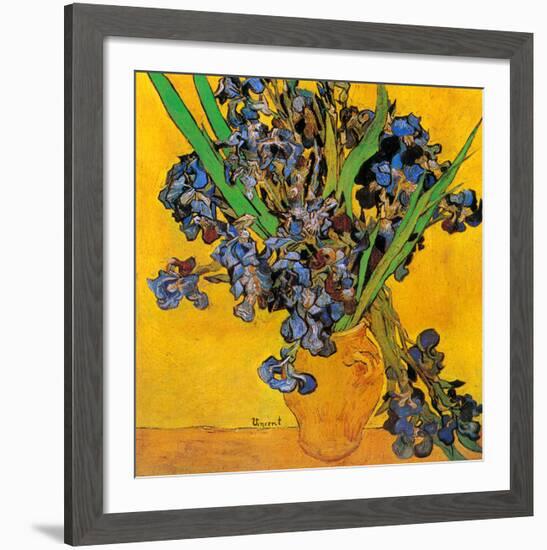 Vase avec iris (Détail)-Vincent van Gogh-Framed Art Print