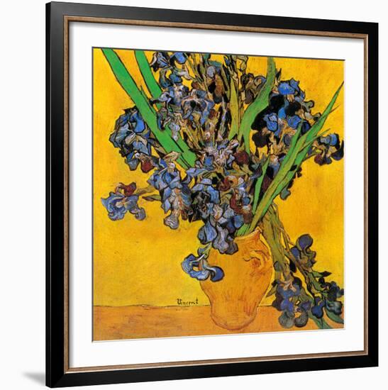 Vase avec iris (Détail)-Vincent van Gogh-Framed Art Print