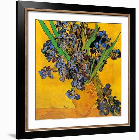 Vase avec iris (Détail)-Vincent van Gogh-Framed Art Print