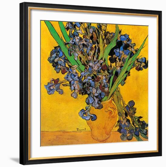 Vase avec iris (Détail)-Vincent van Gogh-Framed Art Print